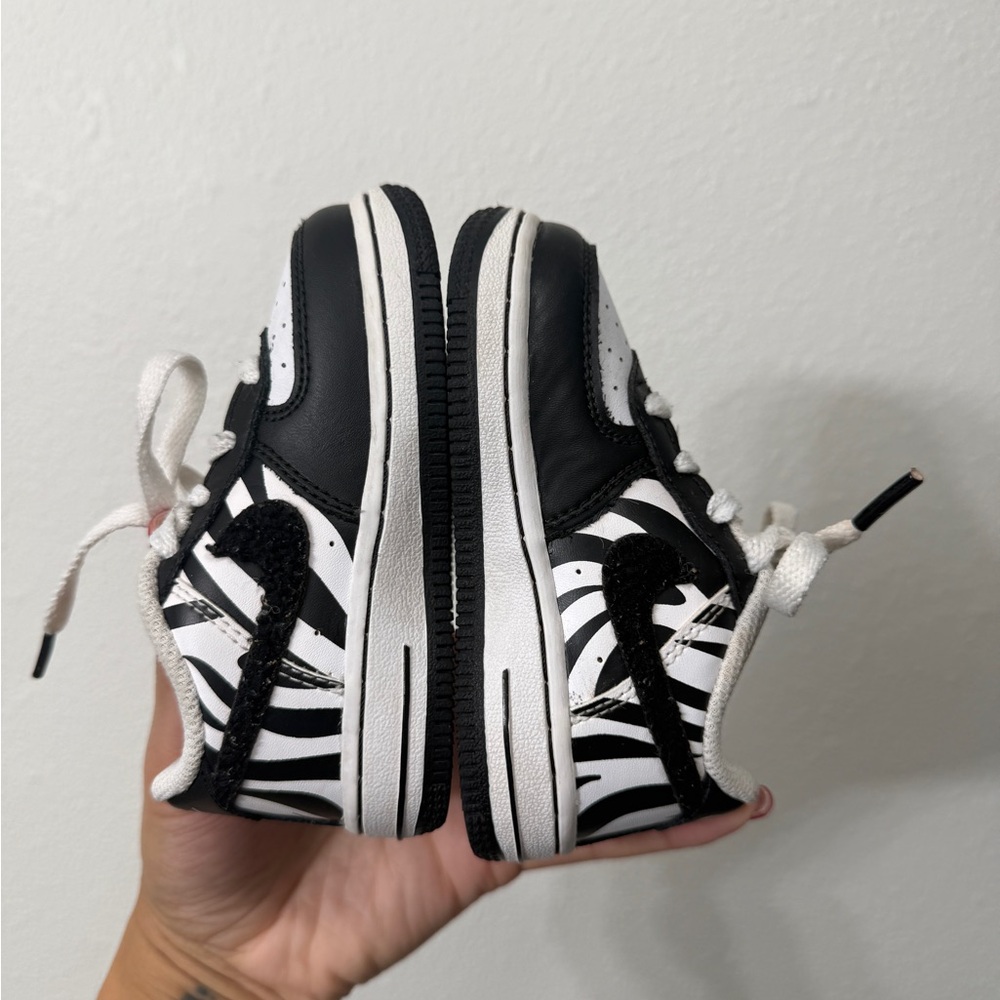 Nike Kids Zebra Print Black and White Sneakers - Picture 8 of 9